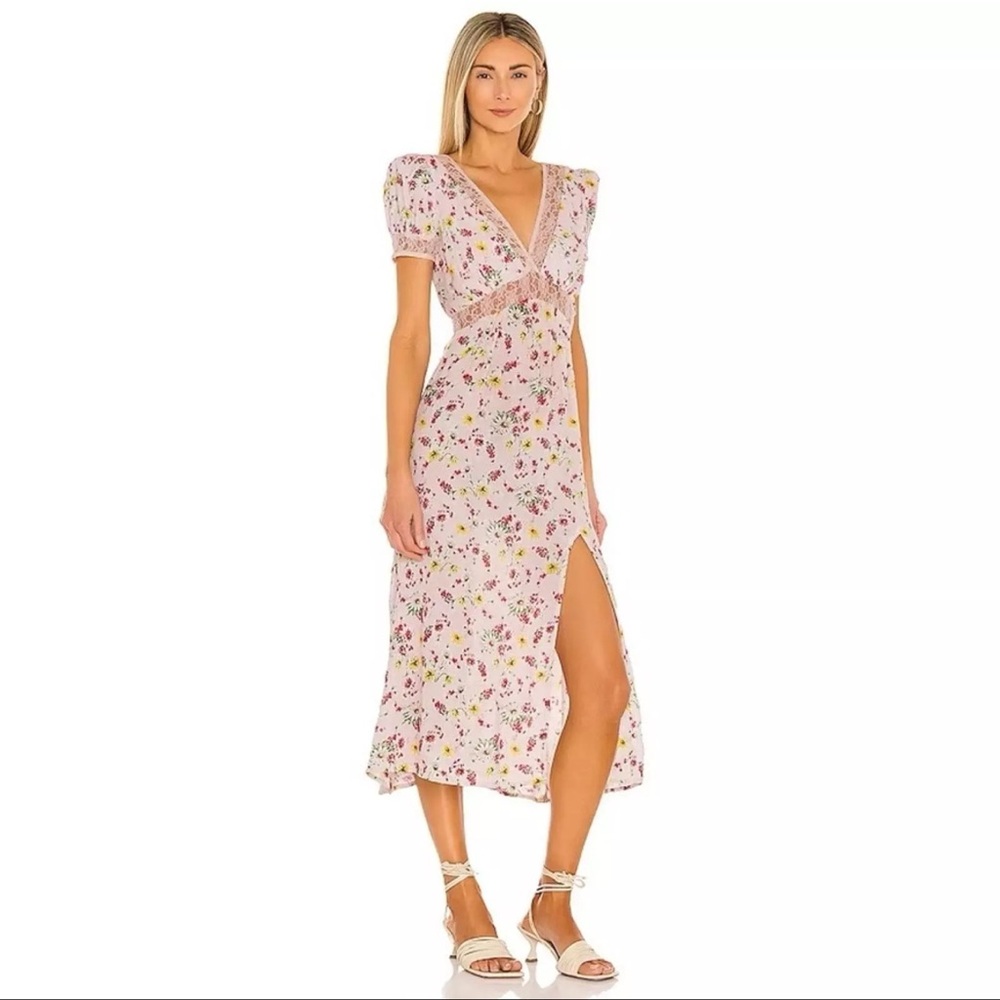 LPA Davenport Lace Midi Dress XS NWT